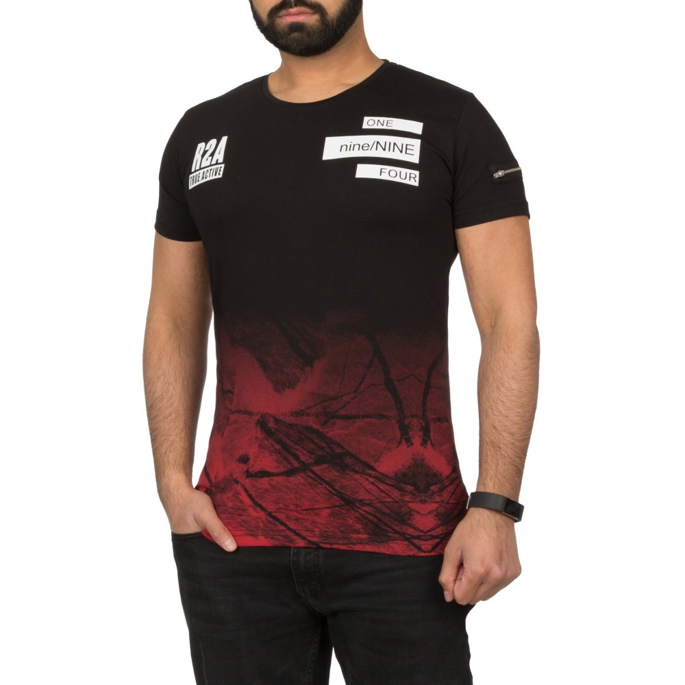 heren t shirt nine zwart met vurig rood ht141 modedam nl heren t shirt nine zwart met vurig rood ht141 modedam nl