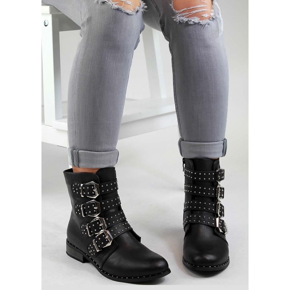 Dames Biker Boots met Buckles DL072 Modedam.nl