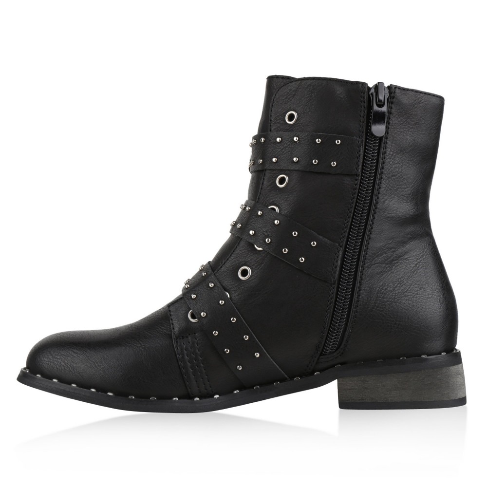 biker boots with studs womens