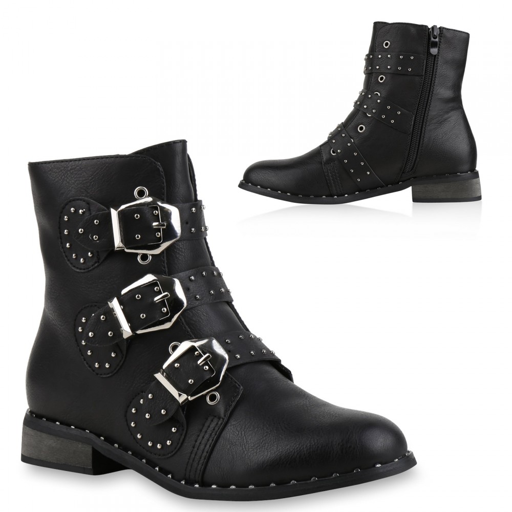 biker boots with studs womens