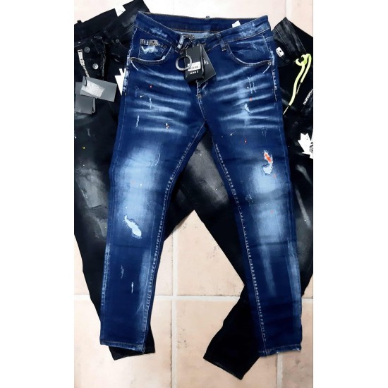Heren Slim-Fit Icon Jeans Blauw