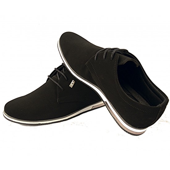 Heren Zwarte Casual Nubuck-Suede Sneaker
