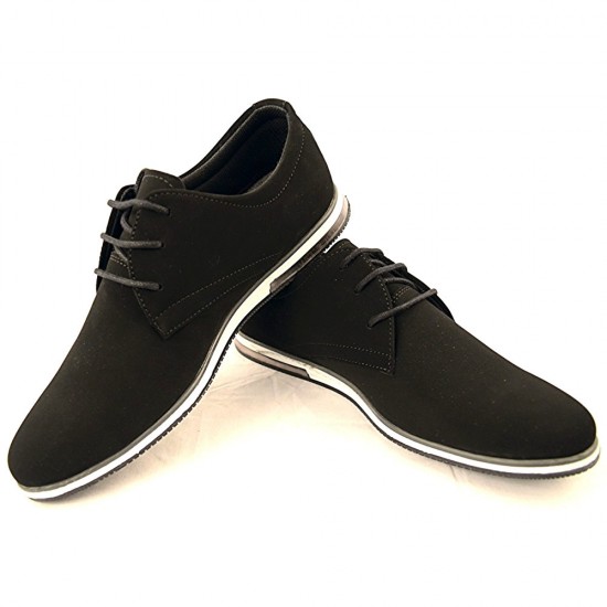 Heren Zwarte Casual Nubuck-Suede Sneaker
