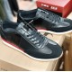 Heren Zwarte Casual Sneaker met Rode Details Heren Zwarte Casual Sneaker met Rode Details