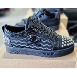 Heren Lage Sneaker met Zwarte Details