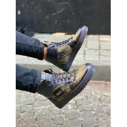 Heren Hoge Python Sneakers Zwart