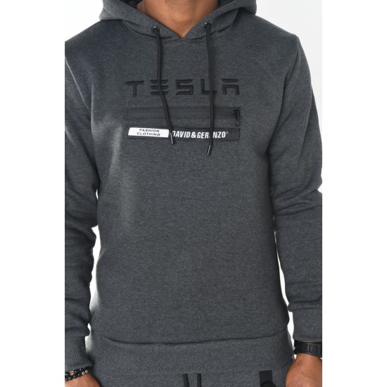 Heren Sweater Tesla Detail Grijs | Modedam