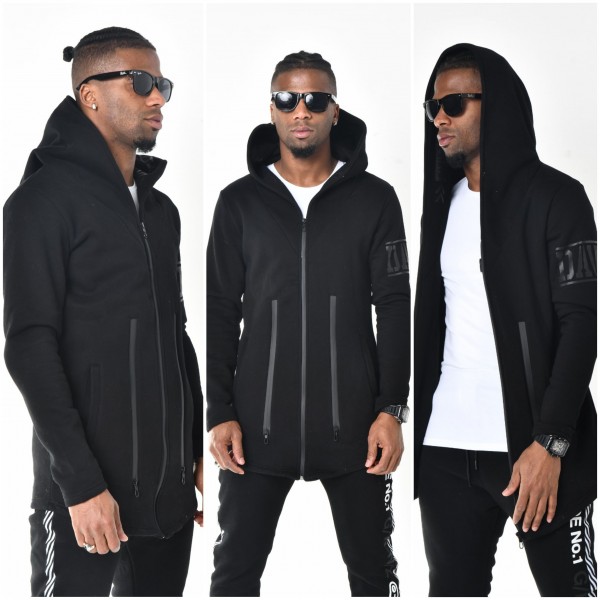 Heren Hooded Vest Zwart Heren Hooded Vest Zwart