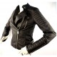 Dames Zwarte Leren Look Biker Jacket Dames Zwarte Leren Look Biker Jacket