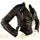Dames Zwarte Leren Look Biker Jacket Dames Zwarte Leren Look Biker Jacket