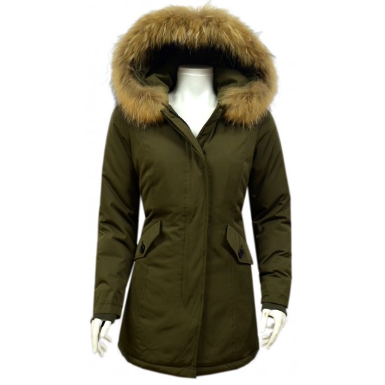 Dames Groen Winterjas met Grote Bont Dames Groen Winterjas met Grote Bont