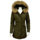 Dames Groen Winterjas met Grote Bont Dames Groen Winterjas met Grote Bont