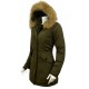 Dames Groen Winterjas met Grote Bont Dames Groen Winterjas met Grote Bont