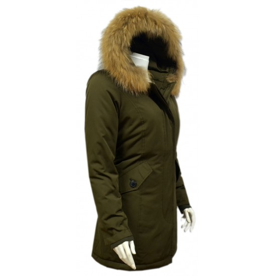 Dames Groen Winterjas met Grote Bont Dames Groen Winterjas met Grote Bont