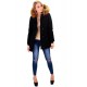 Dames Zwart Winterjas met Grote Bont Dames Zwart Winterjas met Grote Bont