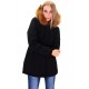 Dames Zwart Winterjas met Grote Bont Dames Zwart Winterjas met Grote Bont